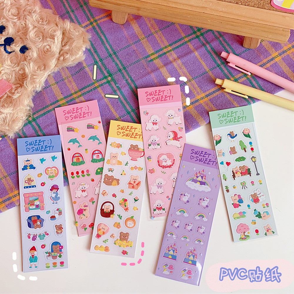 Sticker Hình Dán Cute Phong Cách Hàn Quốc