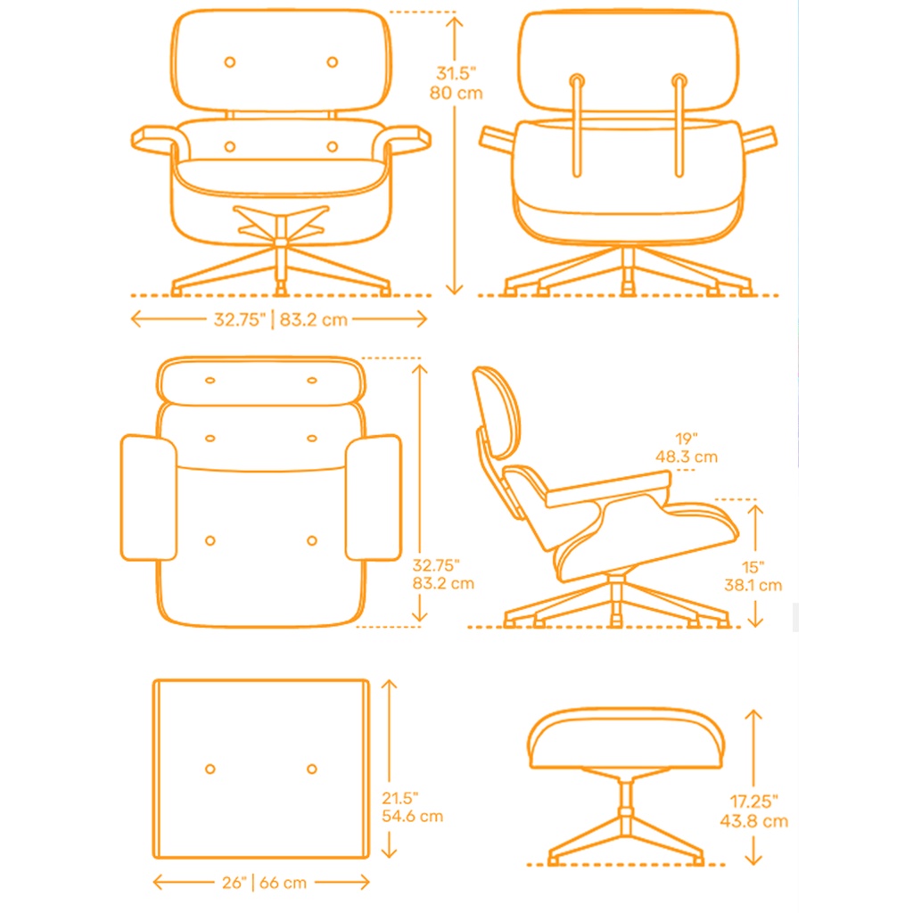 GHẾ THƯ GIÃN, ĐỌC SÁCH  - Ghế thư giãn Eames Lounge & Ottoman cực xịn
