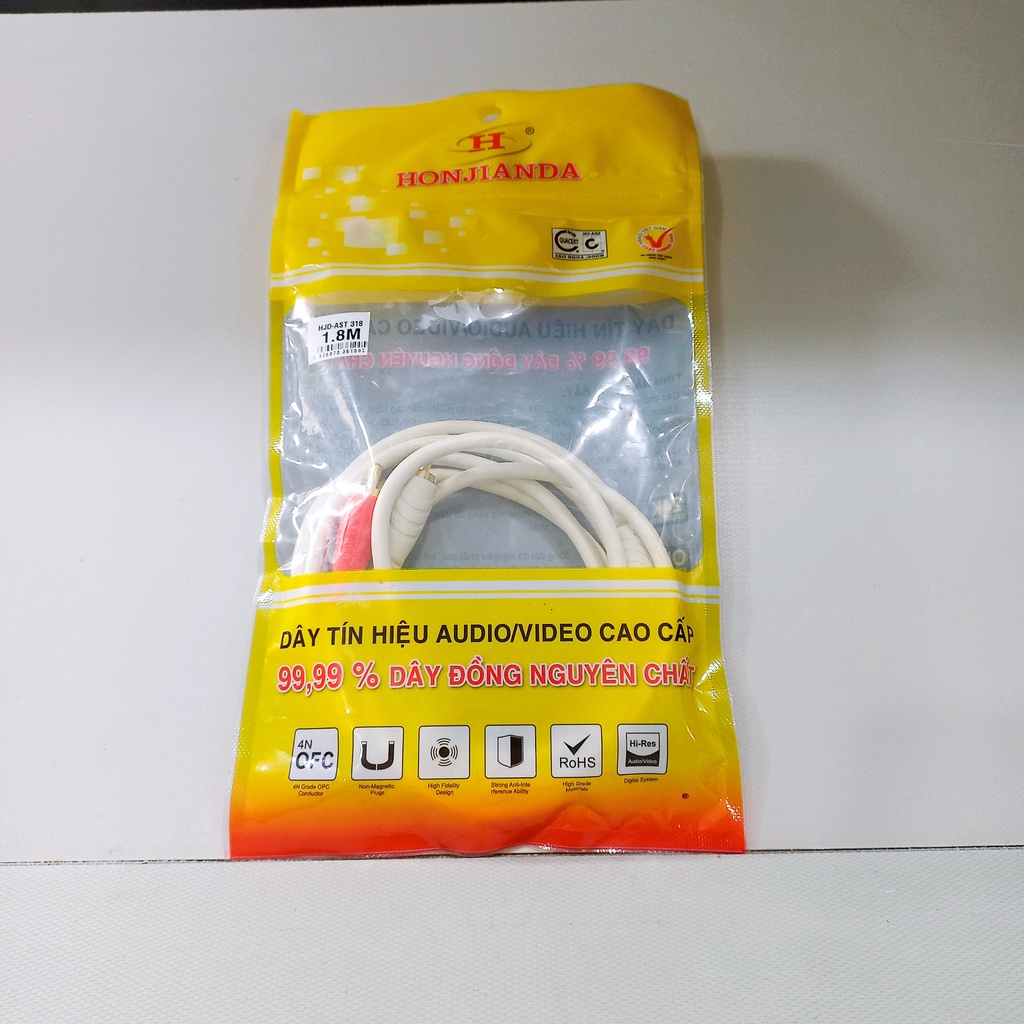 Dây biến đổi âm thanh từ điện thoại thông minh ra loa AV 3.5 Ra 2 Sen