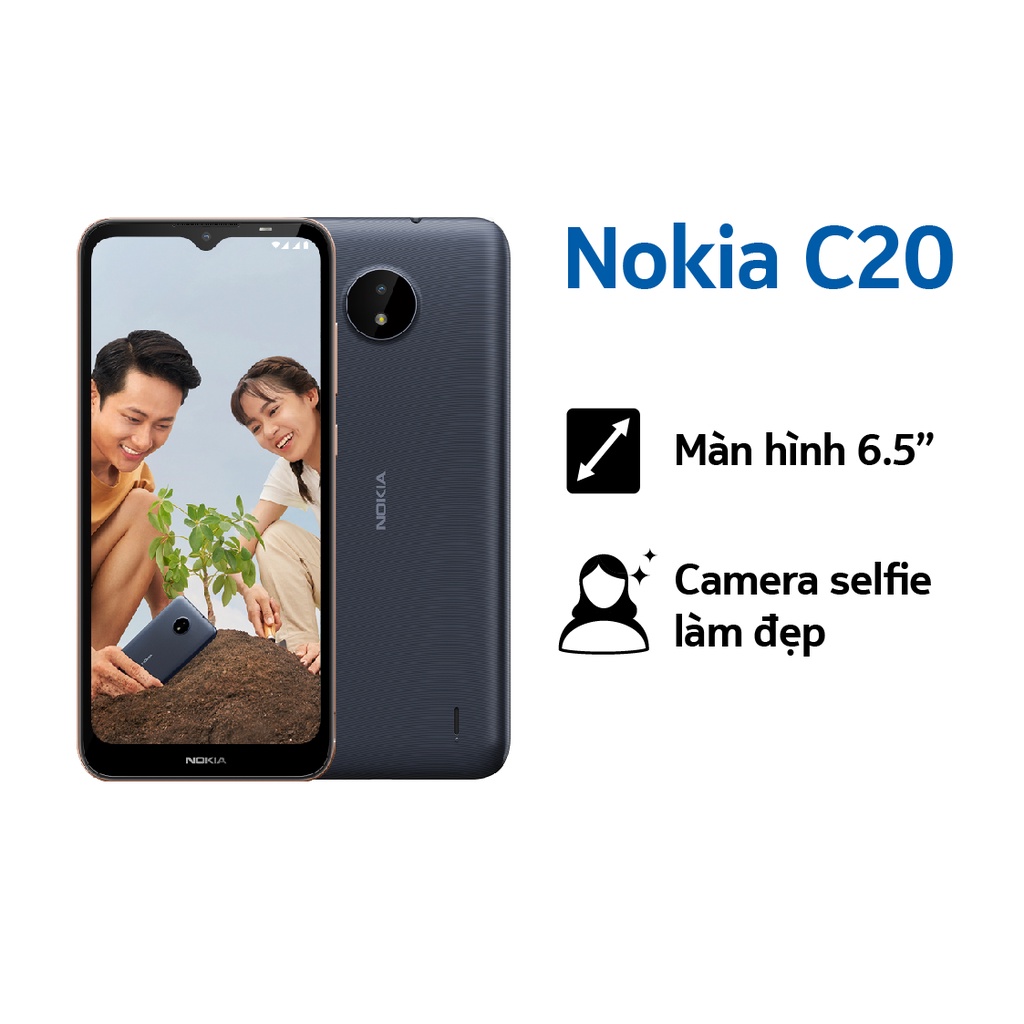 [Mã 2611DIENTU500K hoàn 7% xu đơn 300K] Điện thoại di động Nokia C20 (2GB/16GB)