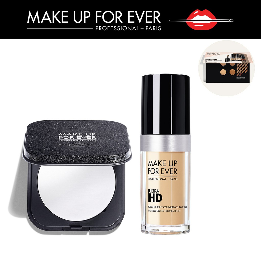 Make Up For Ever - Combo Kem Nền Ultra Hd Foundation 30Ml + Phấn phủ Holiday Ultra HD Loose Powder 8.5g (Limited Edition