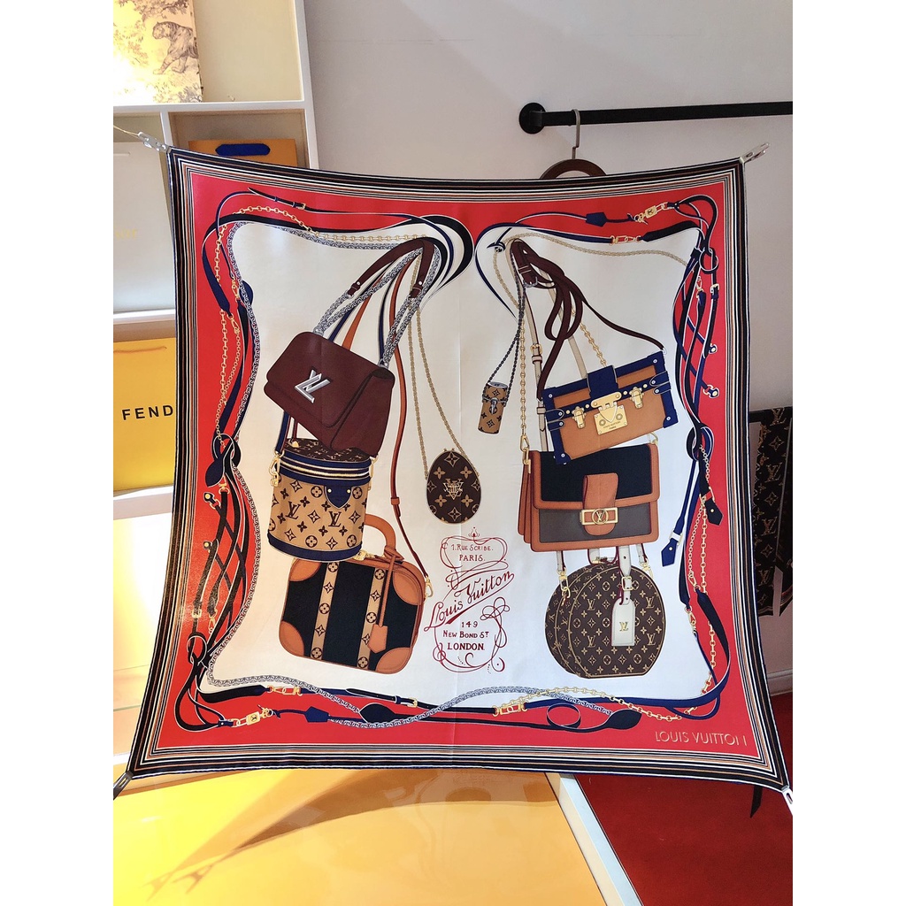 Khăn Choàng Cổ Vuông Bằng Lụa In Họa Tiết Thời Trang Kích Thước 35.4 * 35.4 inch