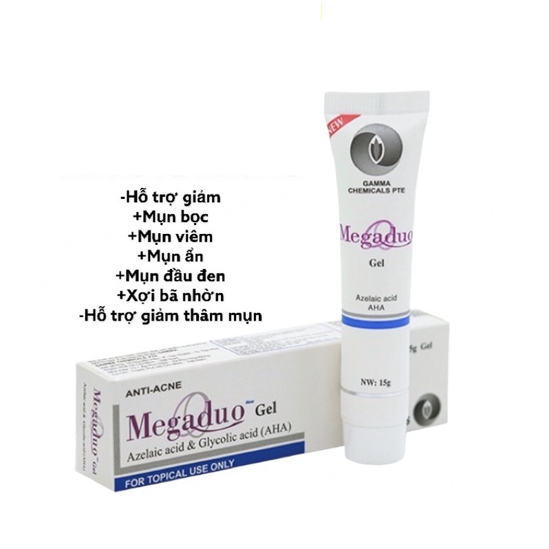 Gel giảm mụn ẩn, giảm thâm, dưỡng da Gamma Megaduo Gel 15g (Bản Thường AHA)