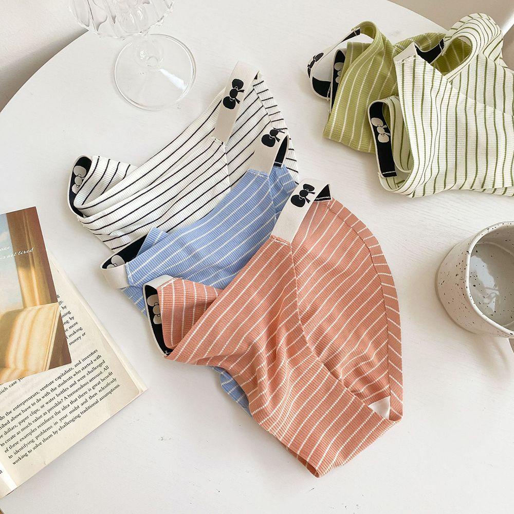 SOMEDAYZL Quần Lót Lưng Thấp Hoạ Tiết Kẻ Sọc Thiết Kế Thoáng Mát Cho Phái Nữ