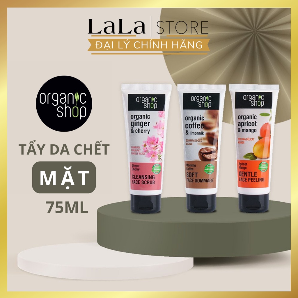 Tẩy Da  Chết Mặt Organic Shop Face Beralus 75ml