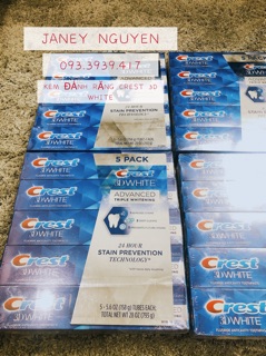KEM ĐÁNH RĂNG CREST 3D WHITE ADVANCED TRIPLE WHITENING