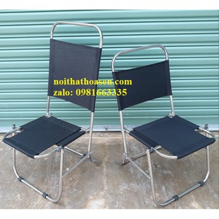 Ghế xếp cafe tựa lưng 70cm hoặc 86cm,ghế xếp inox vải bố