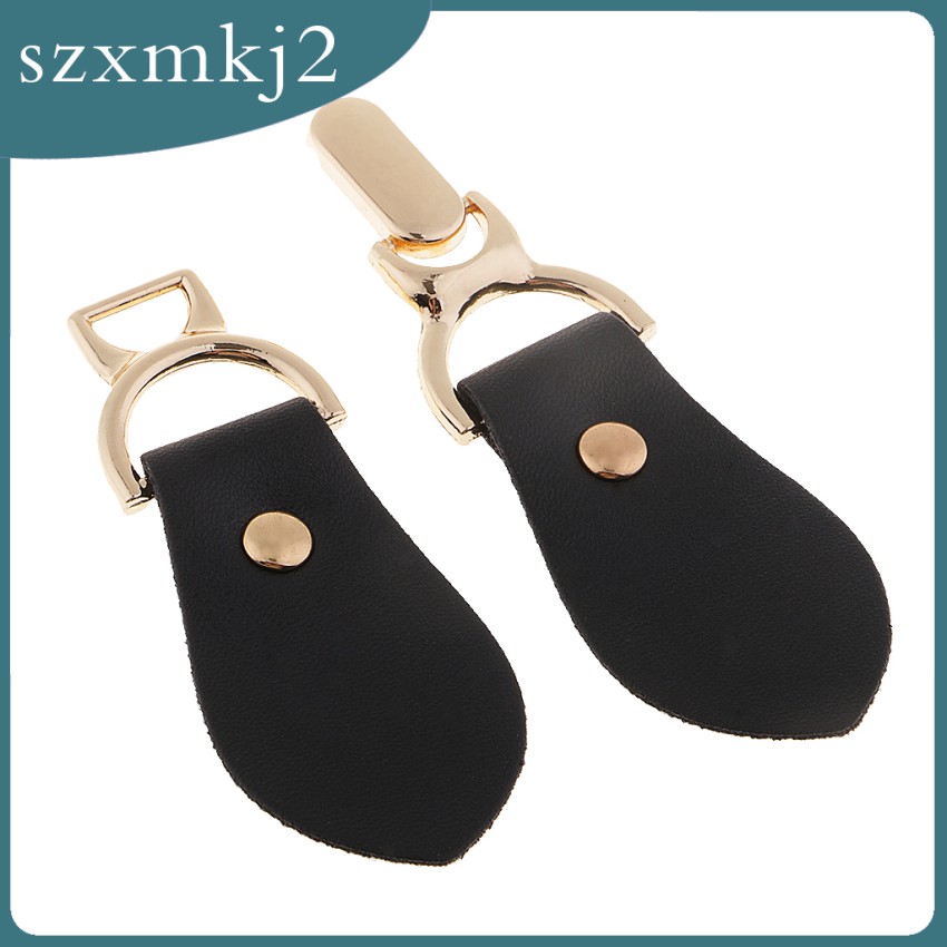 1 Cặp Móc Cài Áo Khoác Bằng Da Màu Đen Cỡ Lớn Dễ Thương szxmkj2