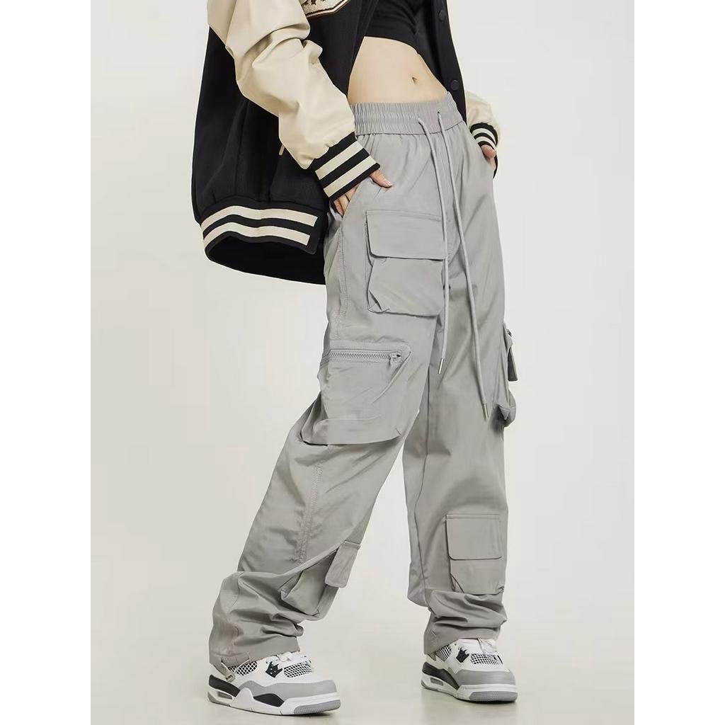 Quần Dài Eo Cao Có Túi Dây Rút Phong Cách Đường Phố Mỹ Hàng Mới 2023 Y2K Dành Cho Bạn Nữ