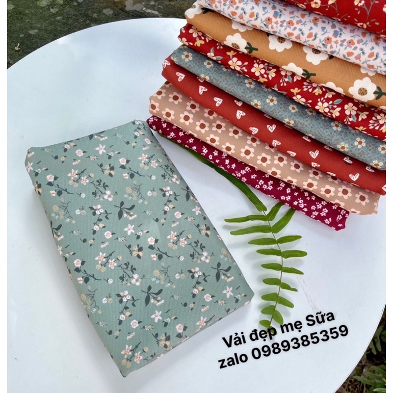 vải text nhung hoa sao nhí mềm đẹp co dãn nhẹ