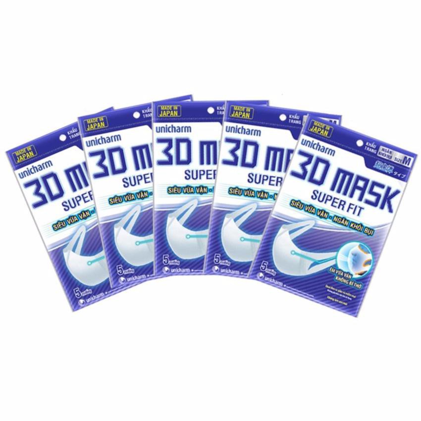 Gói 5 Khẩu Trang Nhập Khẩu 3D Mask Chống Khói Bụi Cho Người Lớn