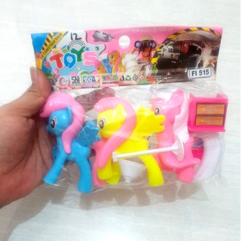 Set 3 Món Đồ Chơi Chú Ngựa Pony Plus Dễ Thương Cho Bé Gái