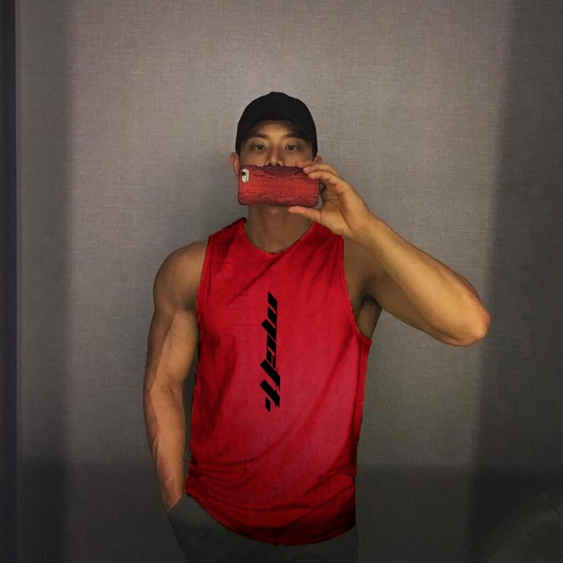 New Gym Mesh Fitness Summer Fashion Workout Tank Top Men Musculation Clothing Bodybuilding Sport Sleeveless Shirt Quick Dry Vest