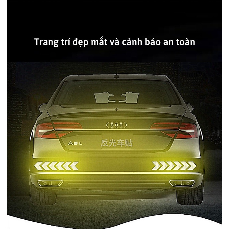 Set 12 Miếng Dán Phản Quang Cho Ô Tô hình mũi tên, Miếng dán cảnh báo an toàn cho xe hơi