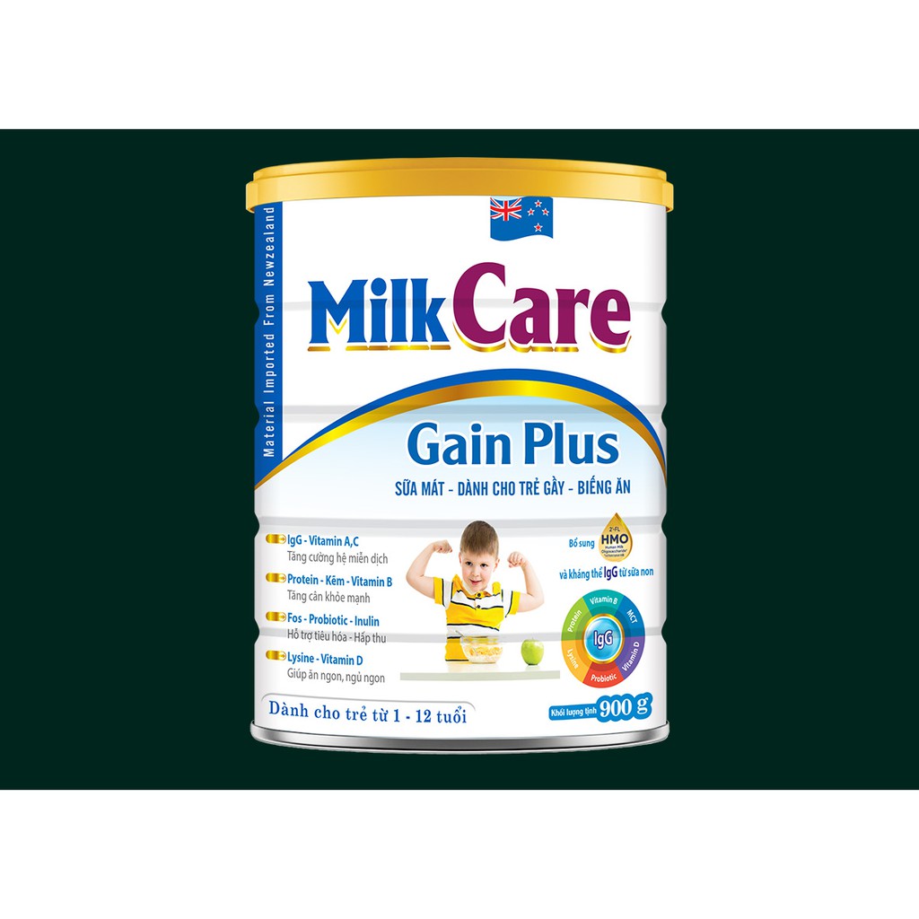 SỮA BỘT Milk Care Gain Plus 900g - tăng cân, tăng cường sức đề kháng cho trẻ
