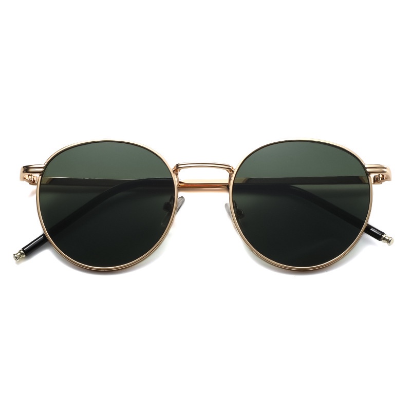 Kính Mát Gọng Oval Kim Loại Phong Cách Âu Mỹ Mới