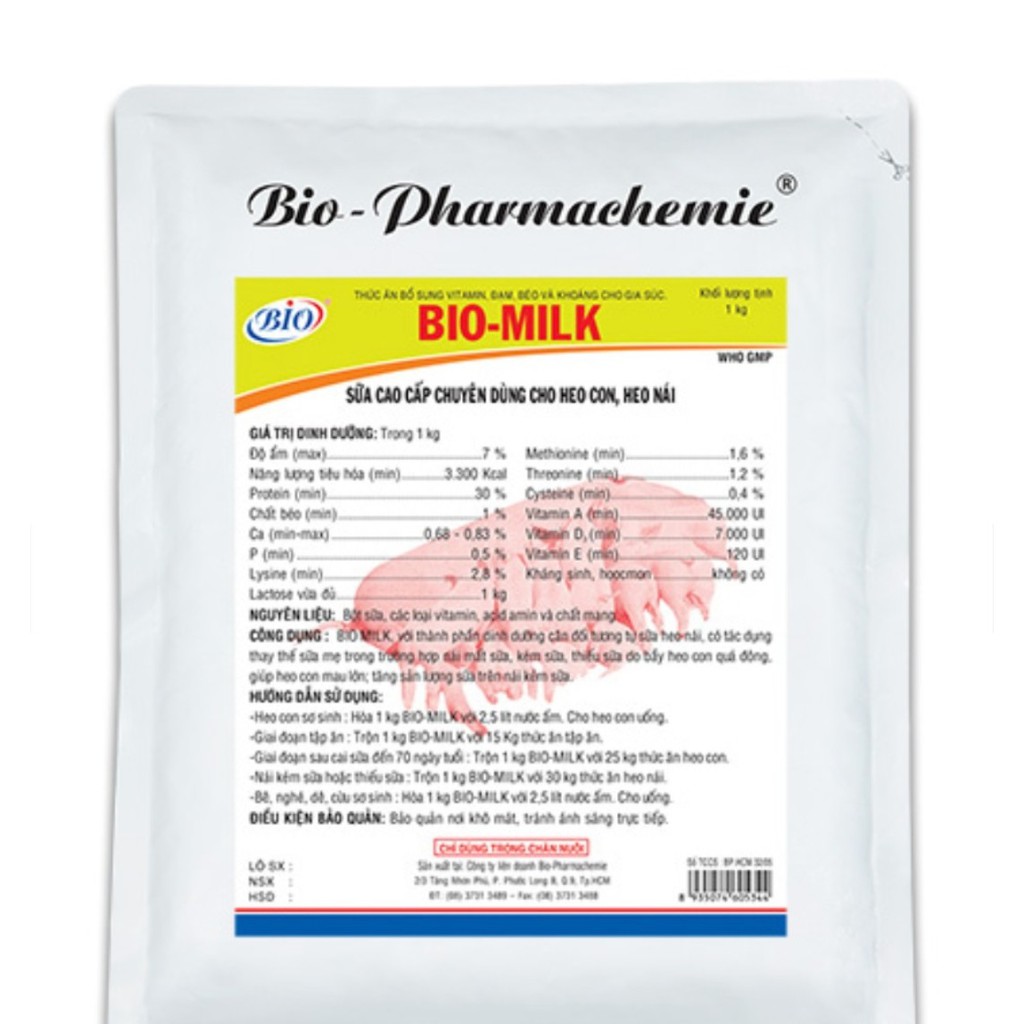 BIO MILK 1KG SỮA CHO HEO CON VÀ HEO NÁI