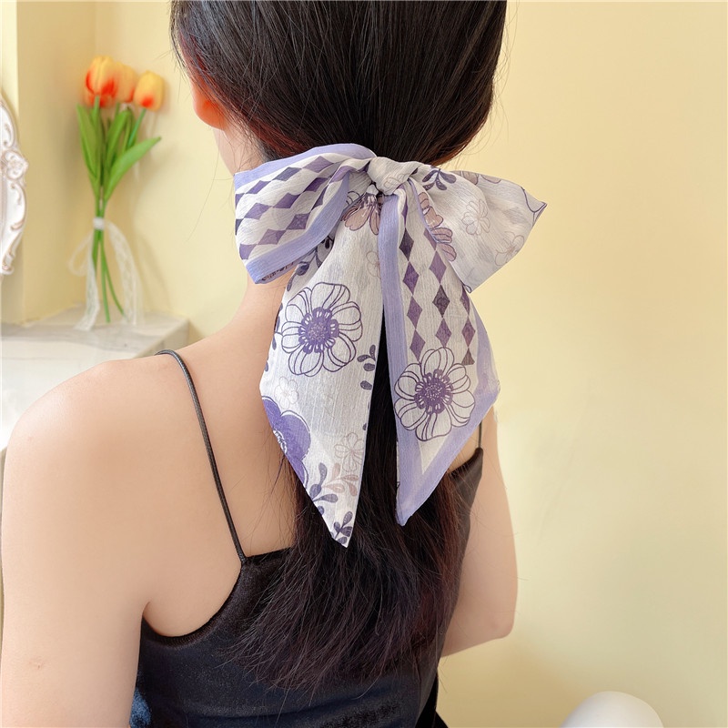 Khăn Lụa Buộc Tóc Phong Cách Retro Thời Trang Cho Nữ