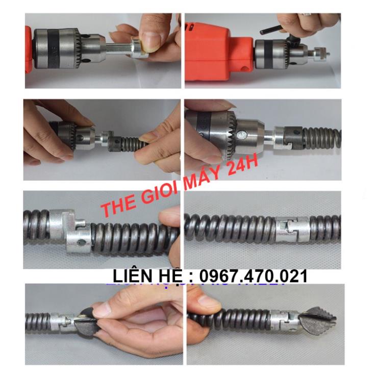 Dây Lò Xo Thông Tắc Cống Lò Xo - Sử Dụng Bằng Khoan Pin 1991 QV