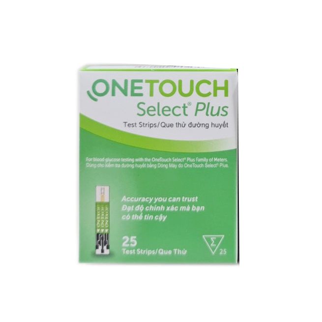 Que thử đường huyết Onetouch Select Plus (lọ 25 que) (hộp)