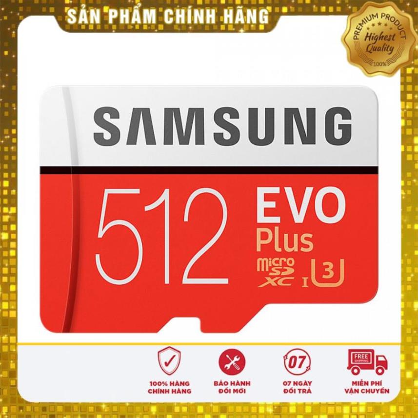 Thẻ Nhớ 512GB MicroSDXC Samsung EVO Plus Class10 U3 100MB/s Tốc độ Siêu Nhanh