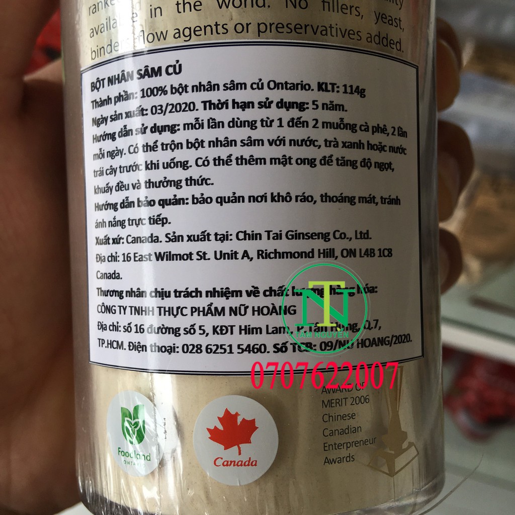 Bột nhân sâm canada