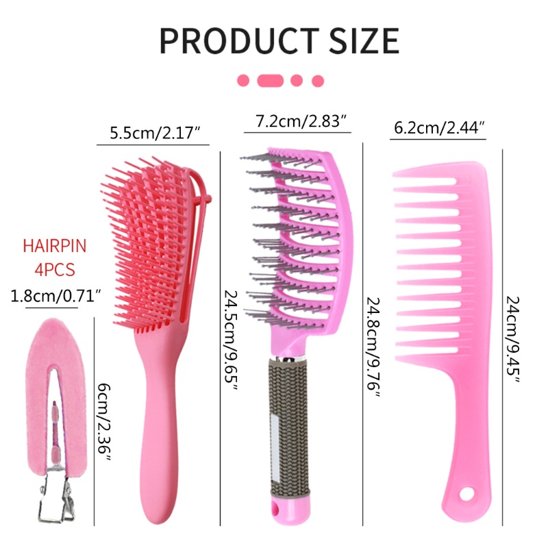 Bộ 7 Lược Chải Tóc 3 / 4 Kẹp Tóc Tạo Kiểu Chuyên Dụng Cho Salon Làm Tóc YOUYO