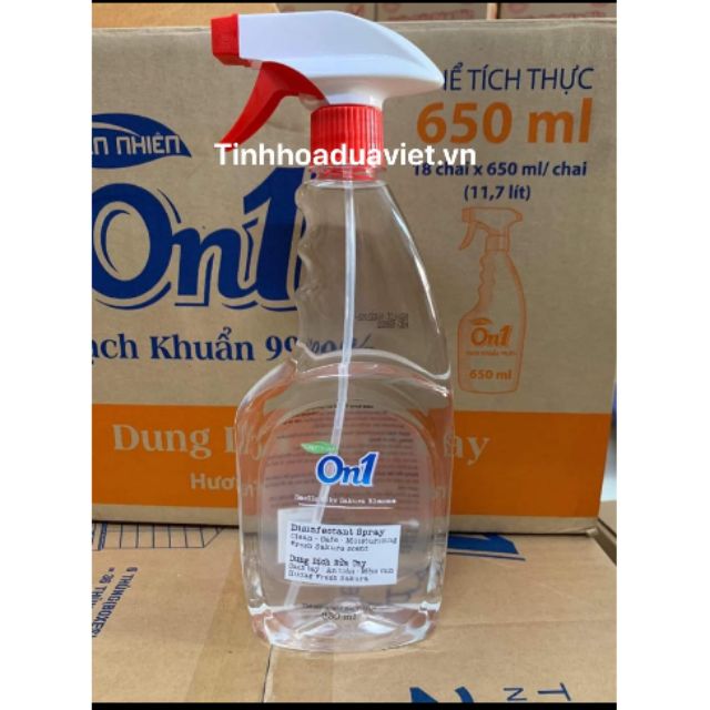 Xịt 650ml On1 2in1vệ sinh khử khuẩn bề mặt đồ đạc và rửa tay | BigBuy360 - bigbuy360.vn