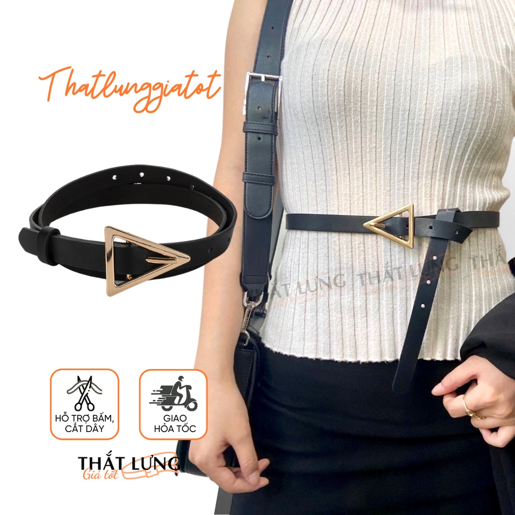 Đai thắt lưng váy mặt Tam Giác Ulzzang - bản nhỏ 1.1cm TL014 (Hỗ trợ bấm lỗ dây nịt) - Thắt Lưng Giá Tốt
