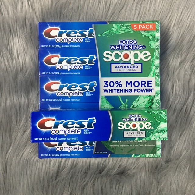 Kem đánh răng Crest Complete Extra Whitening +Scope Advanced Toothpaste (232g) nhập Mỹ 🇺🇸