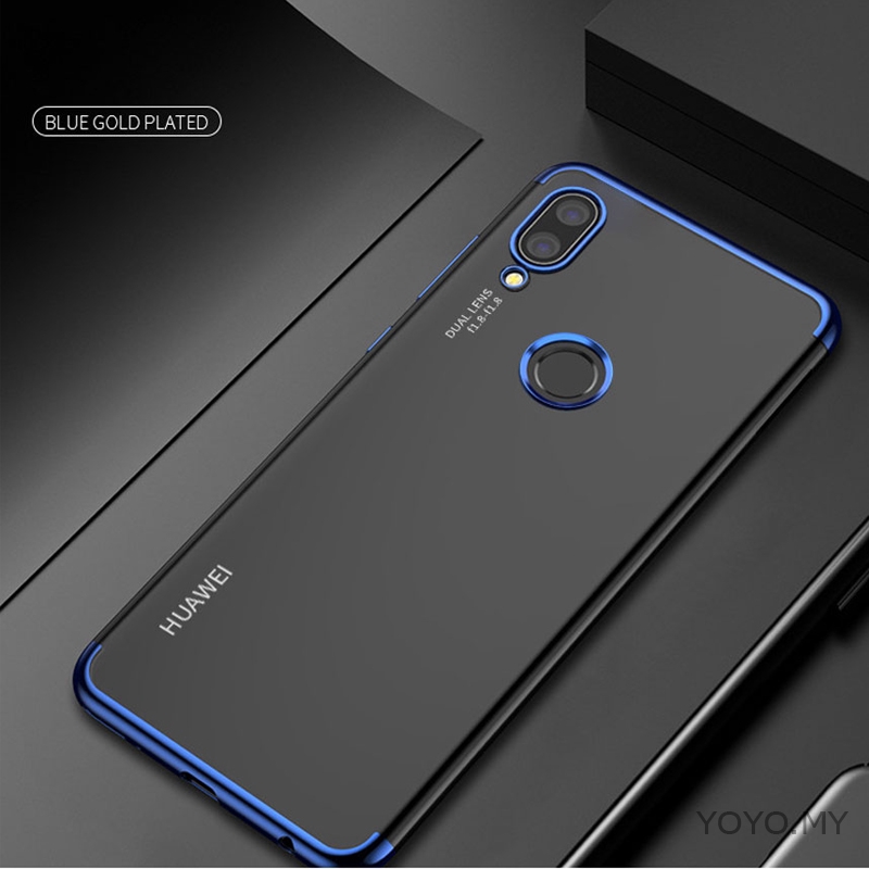Ốp điện thoại nhựa dẻo trong suốt mạ viền thời trang cho Huawei Nova 3i 2i 4 P30 Pro