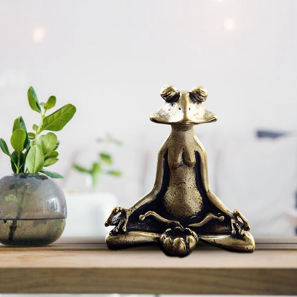 Tượng Trang Trí Bằng Đồng Thau Hình Chú Ếch Phong Cách Phật Giáo