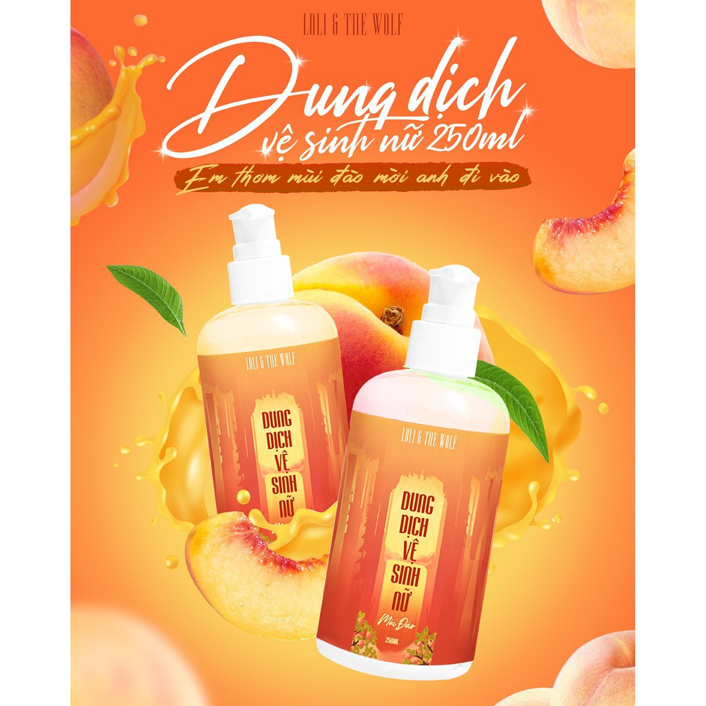 Dung dịch vệ sinh phụ nữ mùi đào chai 250ml ☘️[CHÍNH HÃNG]☘️thơm mát thành phần tự nhiên làm sạch khử mùi hôi - LOLI &amp; T