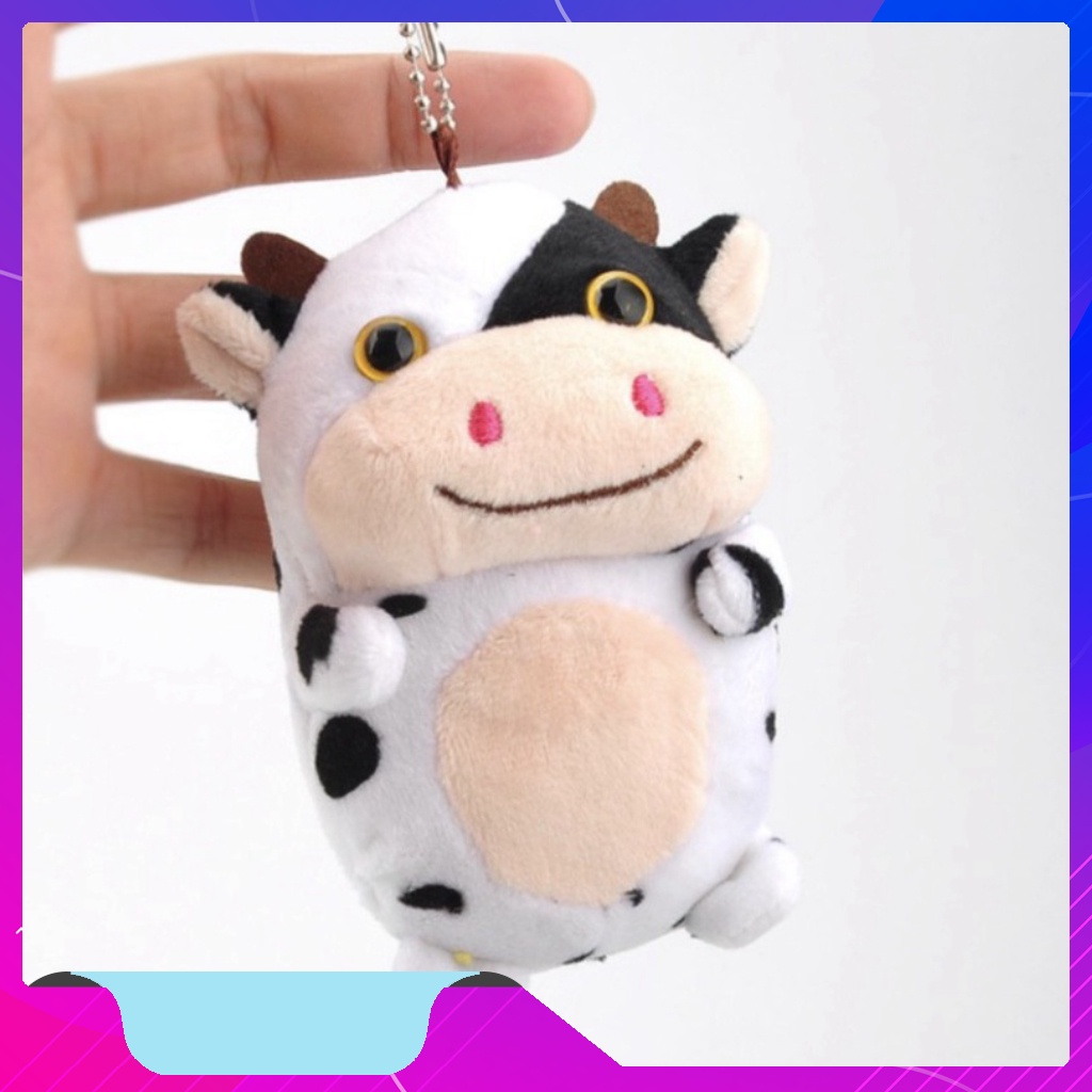 Móc khoá, móc cài balo hình bò sữa