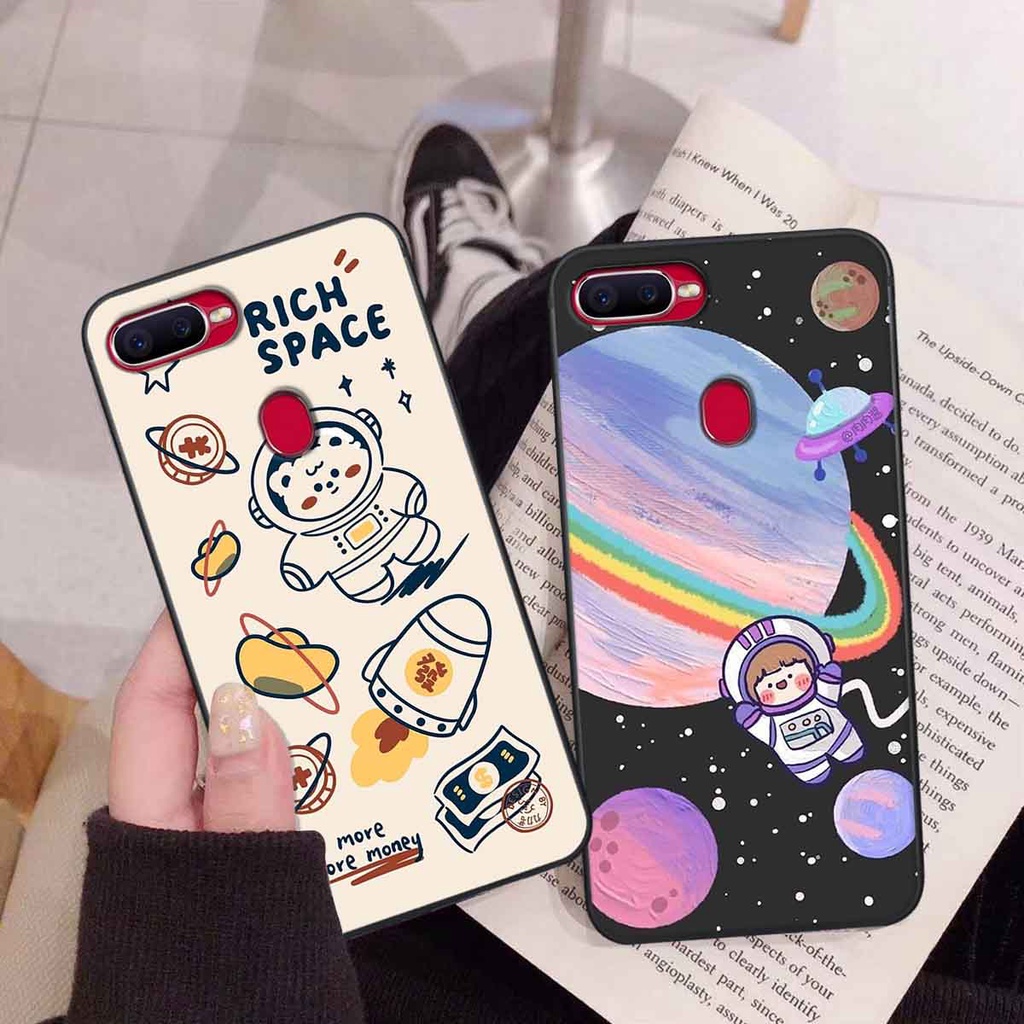Ốp Oppo A5s / A7 / F9 / A12 in hình vũ trụ, phi hành gia bầu trời cute dễ thương