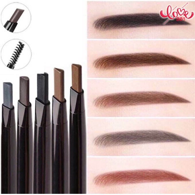 Bút chì kẻ lông mày hai đầu xoay tự động nhiều màu sắc tự nhiên chống thấm nước lâu trôi