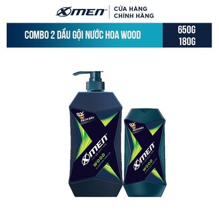 Combo Dầu Gội X-Men Nước hoa Wood 650G + Dầu Gội X-Men Nước hoa Wood 180G