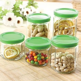 Bộ 5 lọ đựng gia vị bằng thủy tinh lắp kín