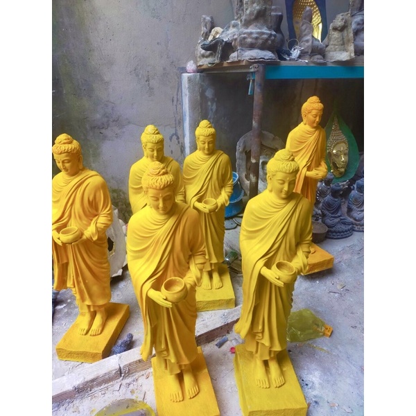 Tượng Bổn Sư Thích Ca Ôm Bình Bát Khất Thực, Tượng Phật Thích Ca Cao 1M1, Thờ Cúng, Trưng Bài, Tiểu Cảnh, Hòn Non Bộ