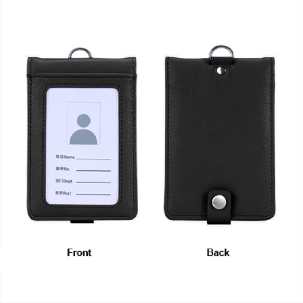 1 Huy hiệu tên da PU Túi hai mặt / Thẻ ID / Giá đỡ thẻ tên