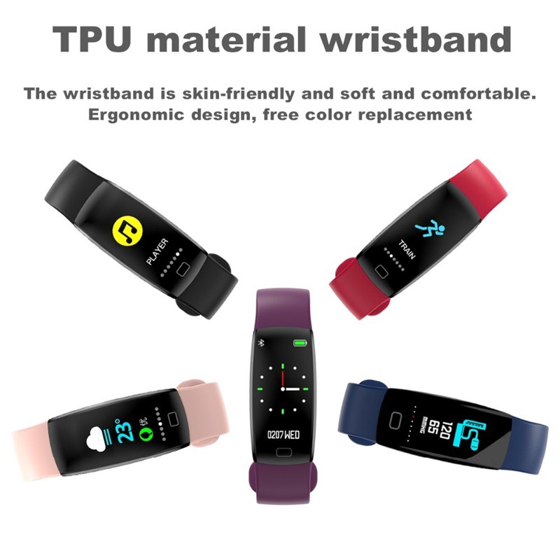 Smart Wear Vòng đeo tay thể dục thông minh Hoạt động thể thao Theo dõi huyết áp GPS Dây đeo cổ tay Đồng hồ đeo tay IP68 Băng chống nước Berjalan BSW55