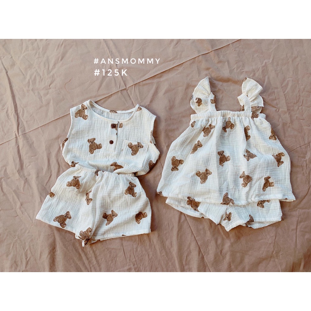 Set bộ bé trai/bé gái muslin