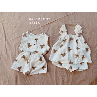 Combo set muslin và váy đũi