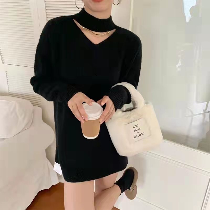 Áo Len Khoét Cổ Mặc Giấu Quần Hàng Quảng Châu M1068-Violet