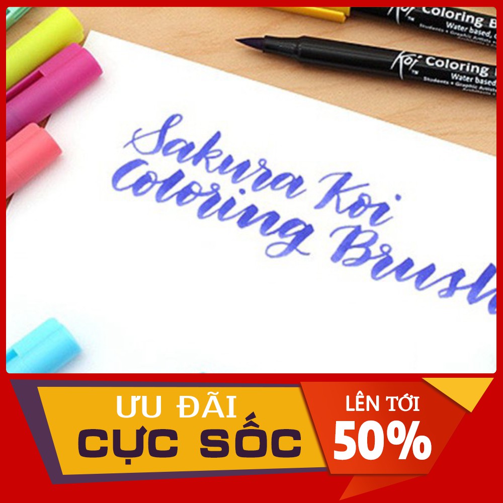 [Một Cây]Bút Lông Đầu Cọ Màu Koi Sakura - Gồm 12 Màu Tươi Sáng - Không Độc Hại - Độ Bền Cao- Bán Lẻ Từng Màu