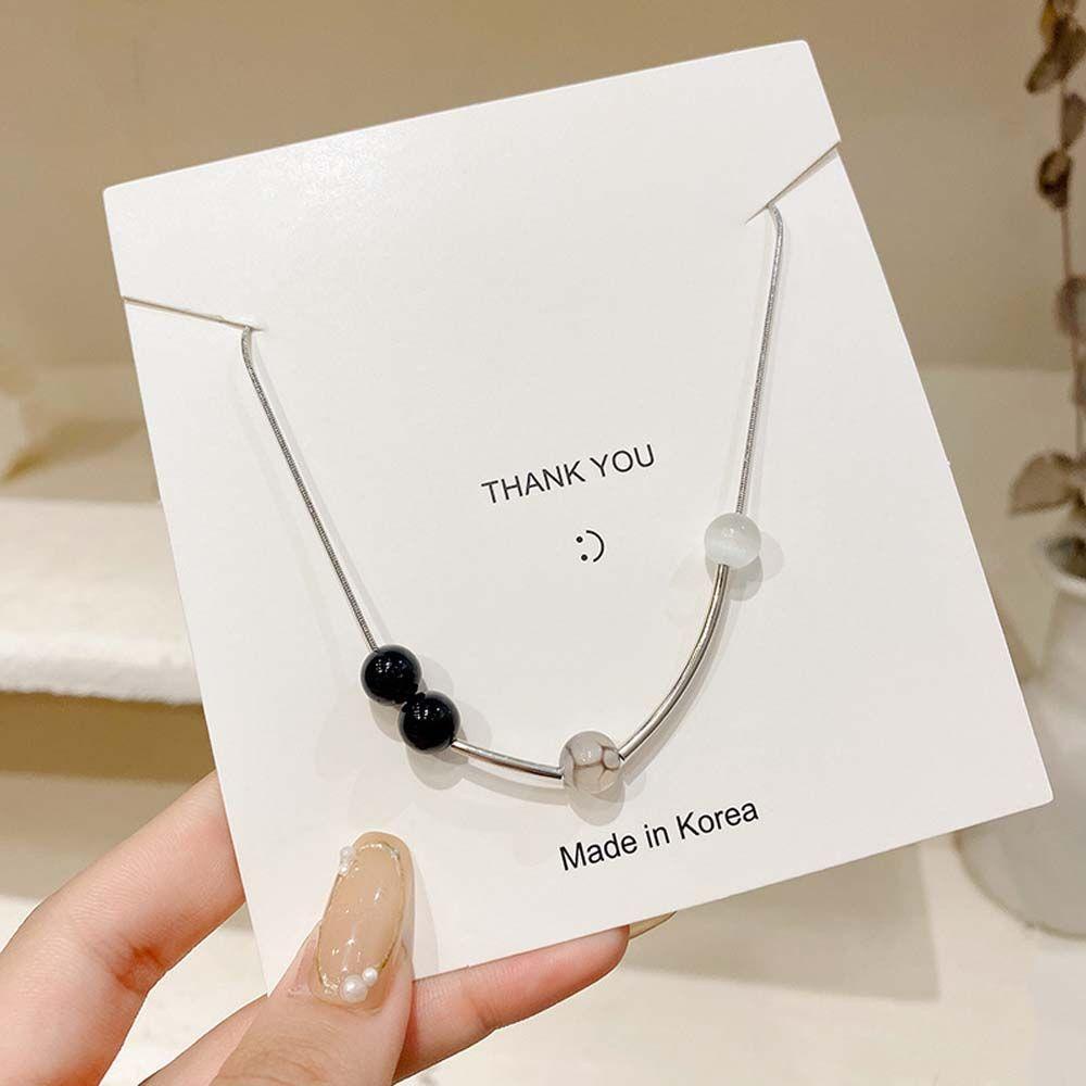 Vòng Cổ Dây Xích Phong Cách Punk Đơn Giản Cho Nữ|Vòng Cổ Choker Thép Titan Đính Hạt Phong Cách Hàn Quốc