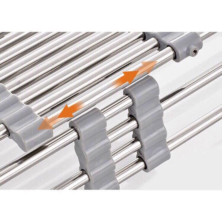 Rổ gác bồn rửa chén bát inox sâu lòng điều chỉnh được kích thước| Kệ gác bồn rửa bát