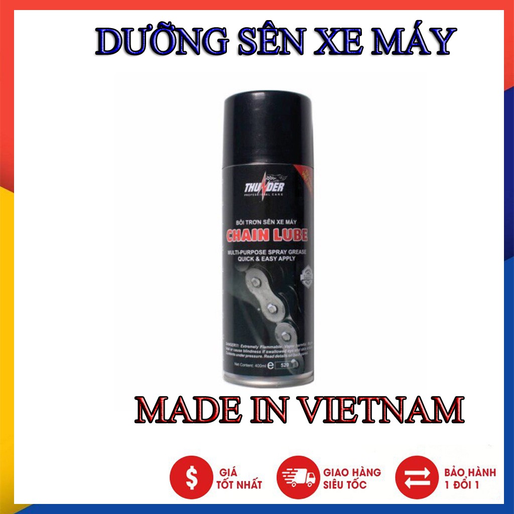 CHAI XỊT BÔI TRƠN SÊN THUNDER CHAIN LUBE ( MADE IN VIET NAM CHÍNH HÃNG)