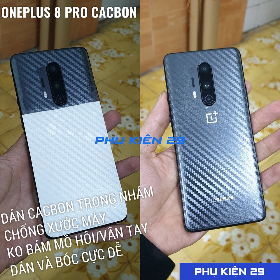 [Oneplus 8/8 Pro/8T] Dán lưng 3D chống xước vân Cacbon - Carbon