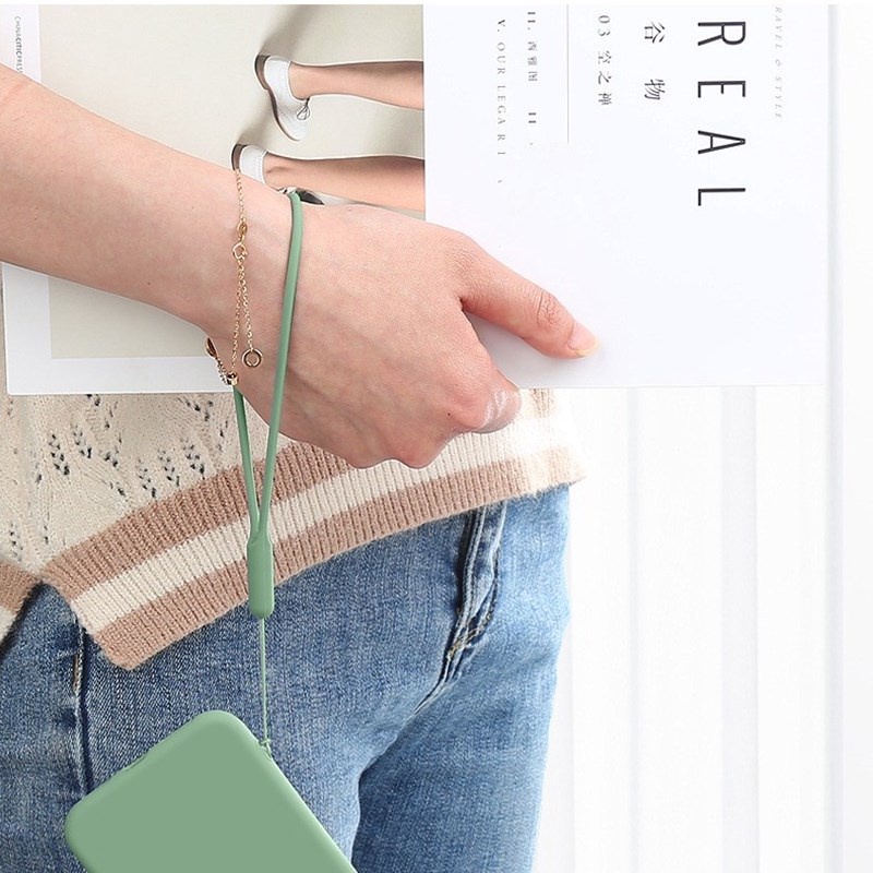 Dây đeo điện thoại bằng silicon dẻo màu pastel thích hợp cho ốp điện thoại iPhone 11 Xiaomi